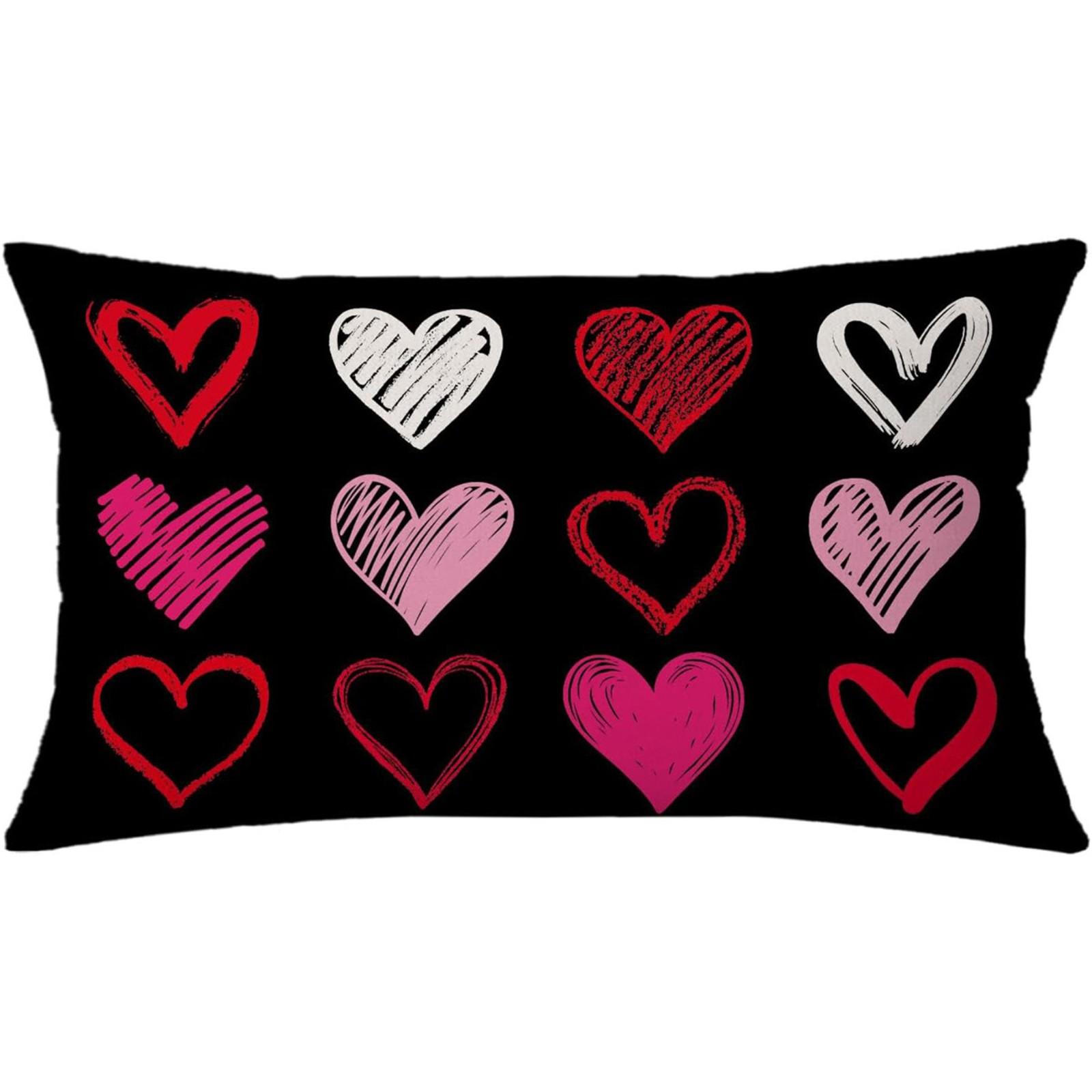 

Наволочка ко Дню святого Валентина Льняной принт Диванная декоративная подушка Чехол One Size