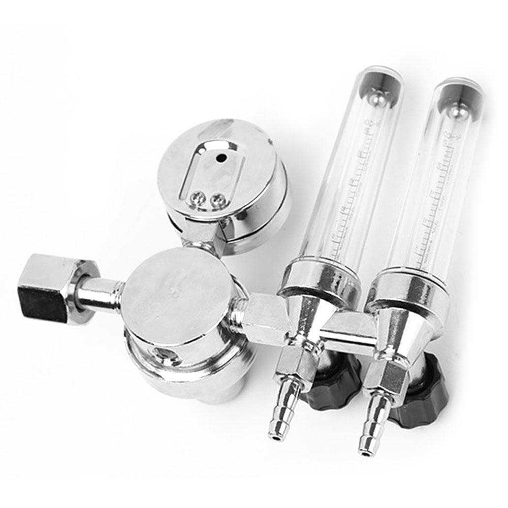0 25MPa Argon Gases Regulator Shock Proof Pressure Reducer Gauge Double Tube Flowmeter Lightweight Portable Zinc Alloy