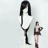 Cosplay perukas Final Fantasy Anime perukas Tifa Lockhart Juodas FF7 Anime žaidimo Role-Play perukas Moteriškas sintetinis perukas su kirpčiukais Anime žaidimas
