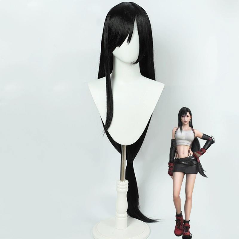 

Cosplay Wig Final Fantasy Anime Wig Tifa Lockhart Black FF7 Anime Game Role-Play Wig Female Synthetic Wig with Bangs Anime Game