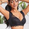 Große Größe Frontverschluss Nahtloser Spitzen-BH für Frauen Feste Cups Unterwäsche Raffender Westen-BH