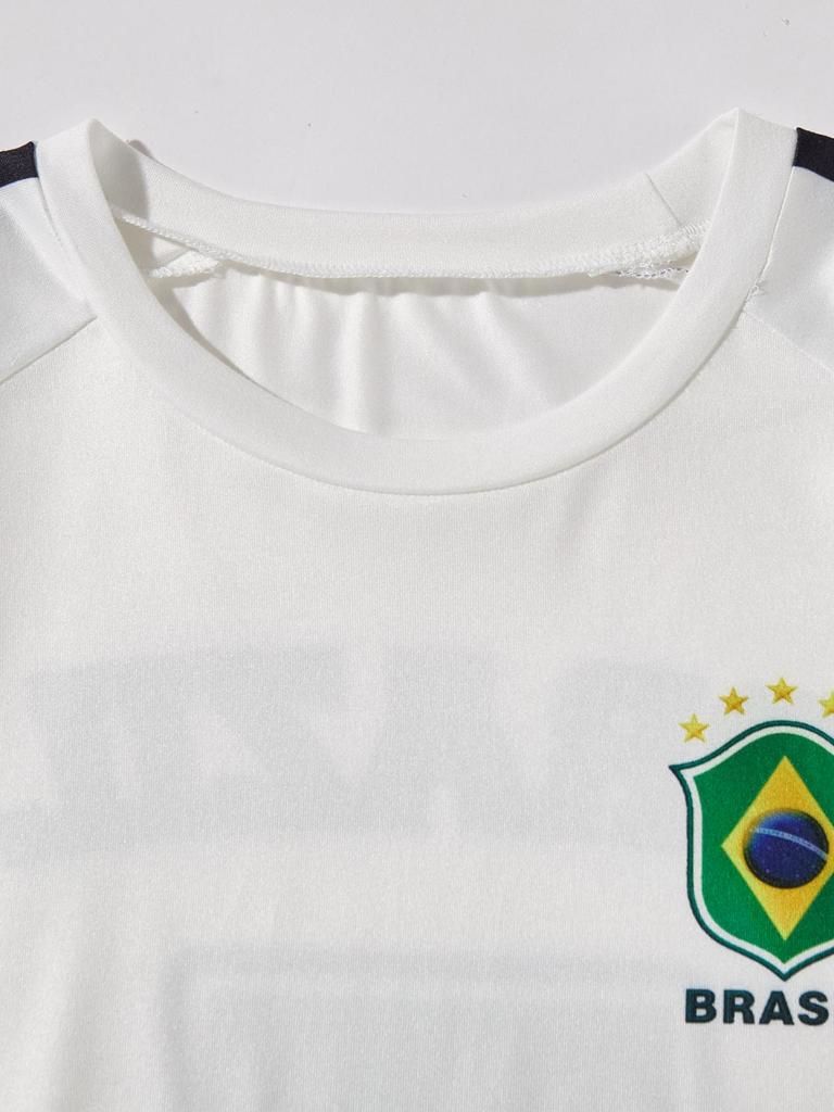 Single-piece Boys' Casual Versatile Soccer Jersey, Quick-drying and Breathable Short-sleeved T-shirt, Spring/summer Style.