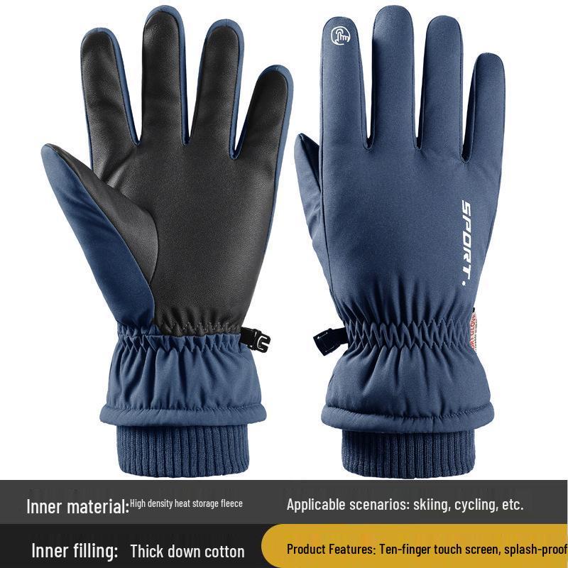 Winter Windproof Touchscreen Ski & Cycling Gloves - Warm, Anti-slip, Velvet-lined for Men & Women One Size