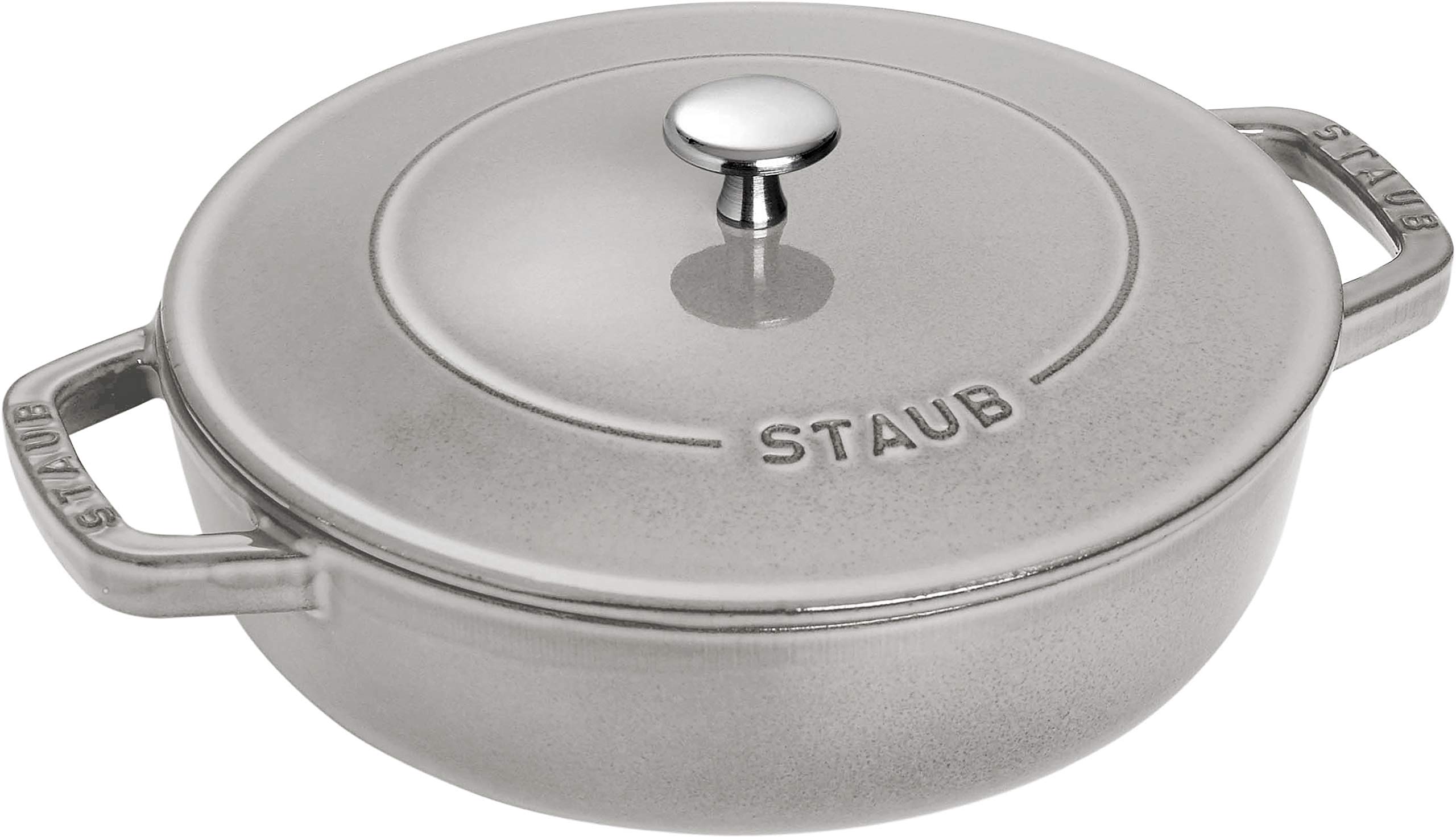 

Staub Pan Gray Large Hand Cast Enamel Pot Sukiyaki Compatible with IH Japanese Braiser Braiser Sauté 26cm [Authorized Product] 40506-543 сірий колір