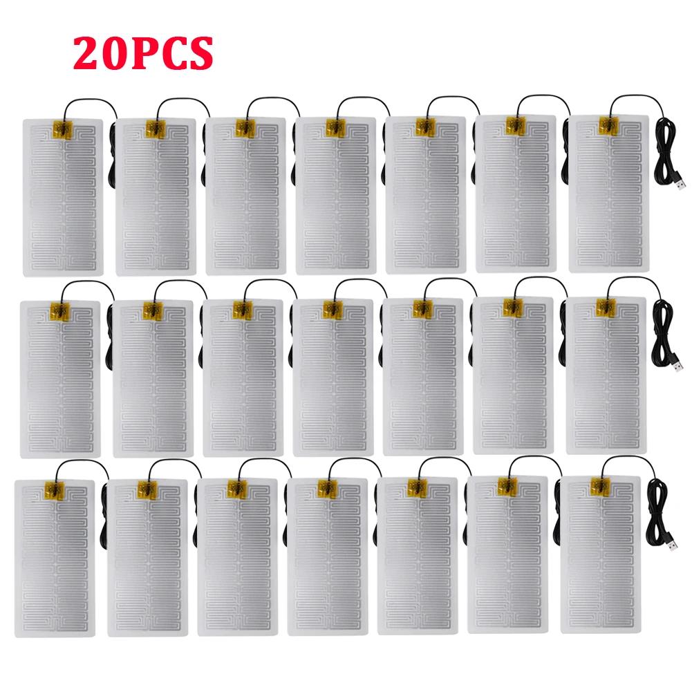 5/10/20pcs 5V USB Electric Heating Pads Warmer Element Film Heater Pads Warm Feet Knee Warmers Heat For Vest Jacket Shoes Socks