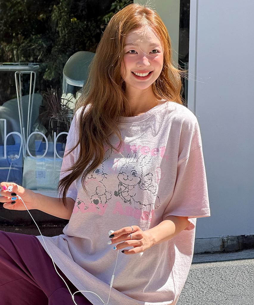 AMES-WORLDWIDE Sweet Rabbit Tee Pink