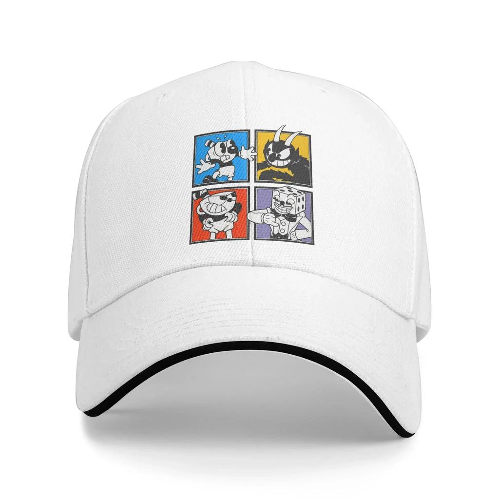 Cuphead Sun Baseball Cap Summer Unisex Adult Characters Print Trucker Hat Adjustable Casual Outdoor Gym Snapback Cap
