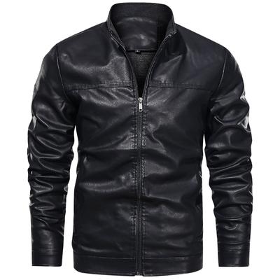 Men's Spring and Autumn New Leather Jacket Men's PU Leather Baseball Collar Youth Locomotive Leather Jacket Men's Jacket