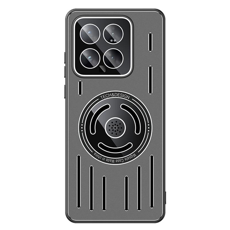 For Xiaomi 14 Magnetic Case TPU+Metal Heat Dissipation Phone Cover with PC Lens Film