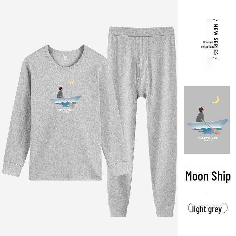 Men's Cotton Thermal Underwear Set for Autumn & Winter – Youth Round Neck Antibacterial