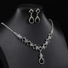 Square Simple Rhinestone Water Drop Jewelry Set, Banquet Wedding Elegant Temperament Accessories Necklace
