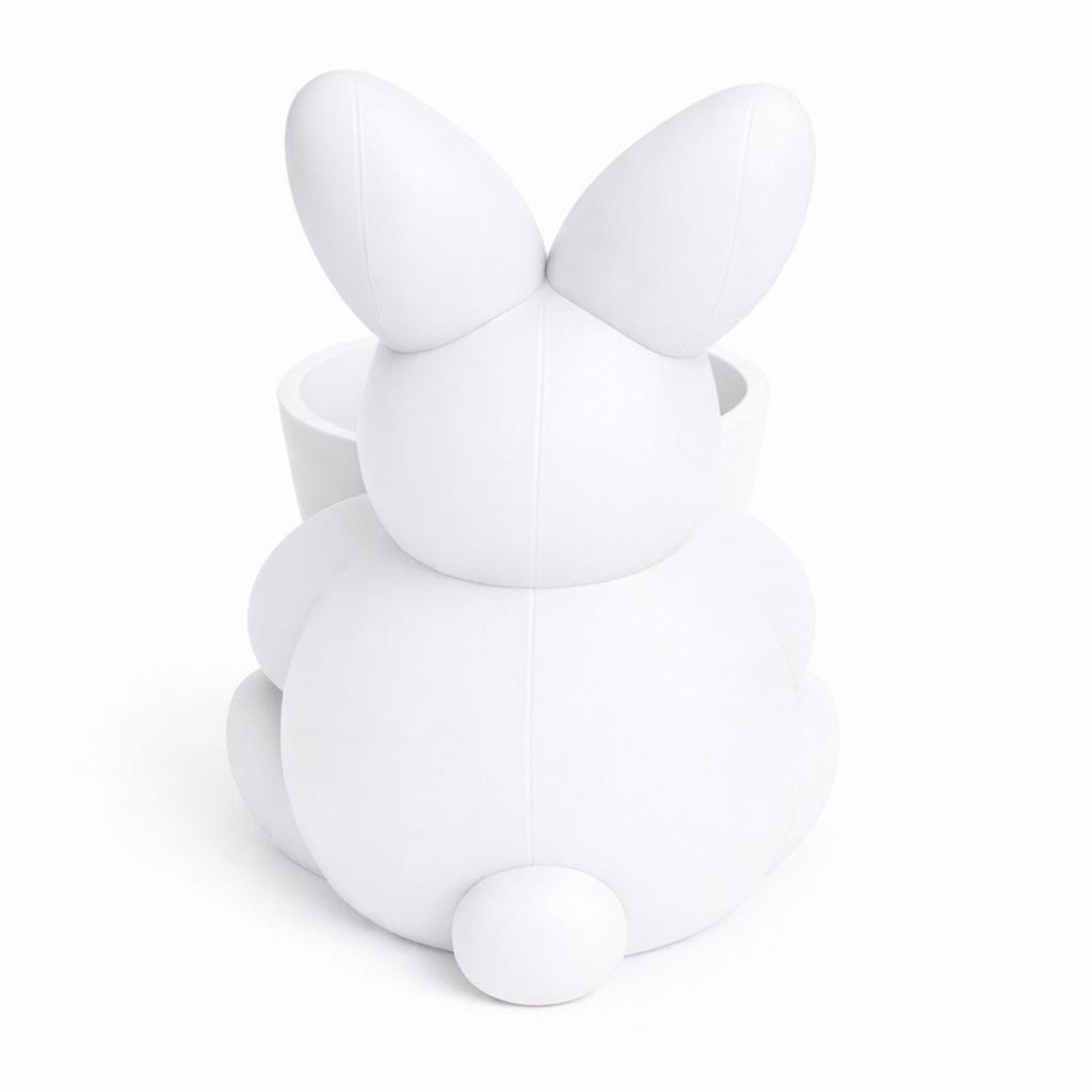 Easter Decoration - White Rabbit with a Bowl and a Container for Small Items