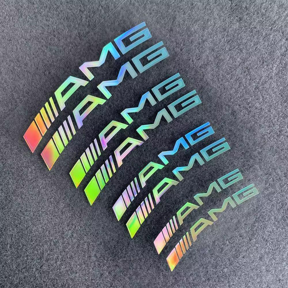 ZJH5 For Mercedes Benz AMG Waterproof Decals High-Temperature Resistant Brake Caliper Car Stickers Reflective Vinyl Wheel Rim Decals