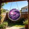 Stained Glass Suncatcher, Acrylic Puzzle Hanging Decoration, 7.48 Inch Round DIY Kit for Adults, Relaxing Craft Gift for Women Moms Puzzle Lovers