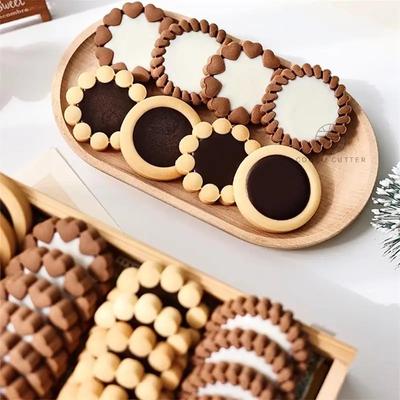 Çikolatalı Sandviç Kurabiyeler Çiçekler Kurabiye Kesici 3D Bisküvi Kalıbı Basılabilir Fondan Damgası Yeni Yıl Pasta Dekoru Pişirme Malzemeleri