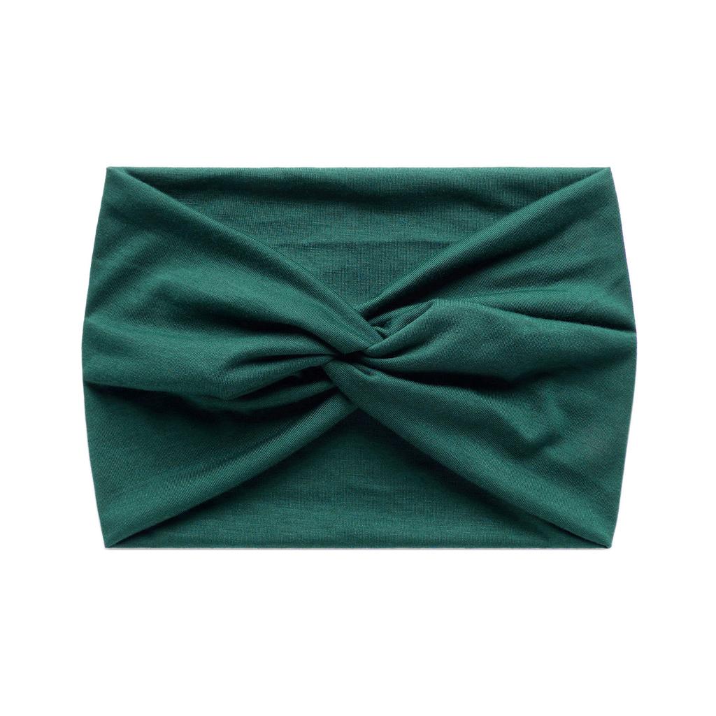 Faixa de Cabelo Esportiva Elástica Cruzada Cor Sólida Versão Larga 18cm Feminina Antiperspirante Absorvente de Suor Acessórios de Cabelo