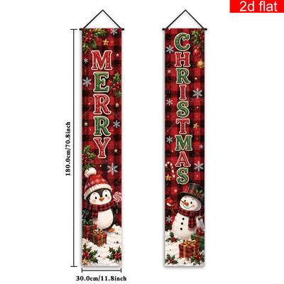 2pcs New Year Banner Polyester for Porch