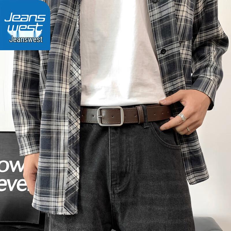 Унисекс кожаный ремень Jeanswest с пряжкой-пином 110cm