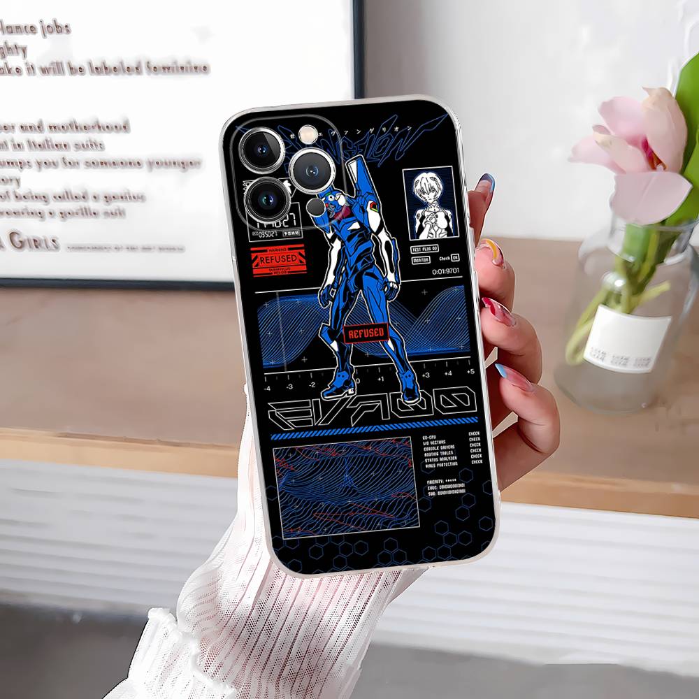 

Чехол для телефона с принтом аниме Евангелион для iPhone 11 13 16 12 17 14 15 Pro Max Plus Мягкий прозрачный задний чехол Coque iPhone 14pro max