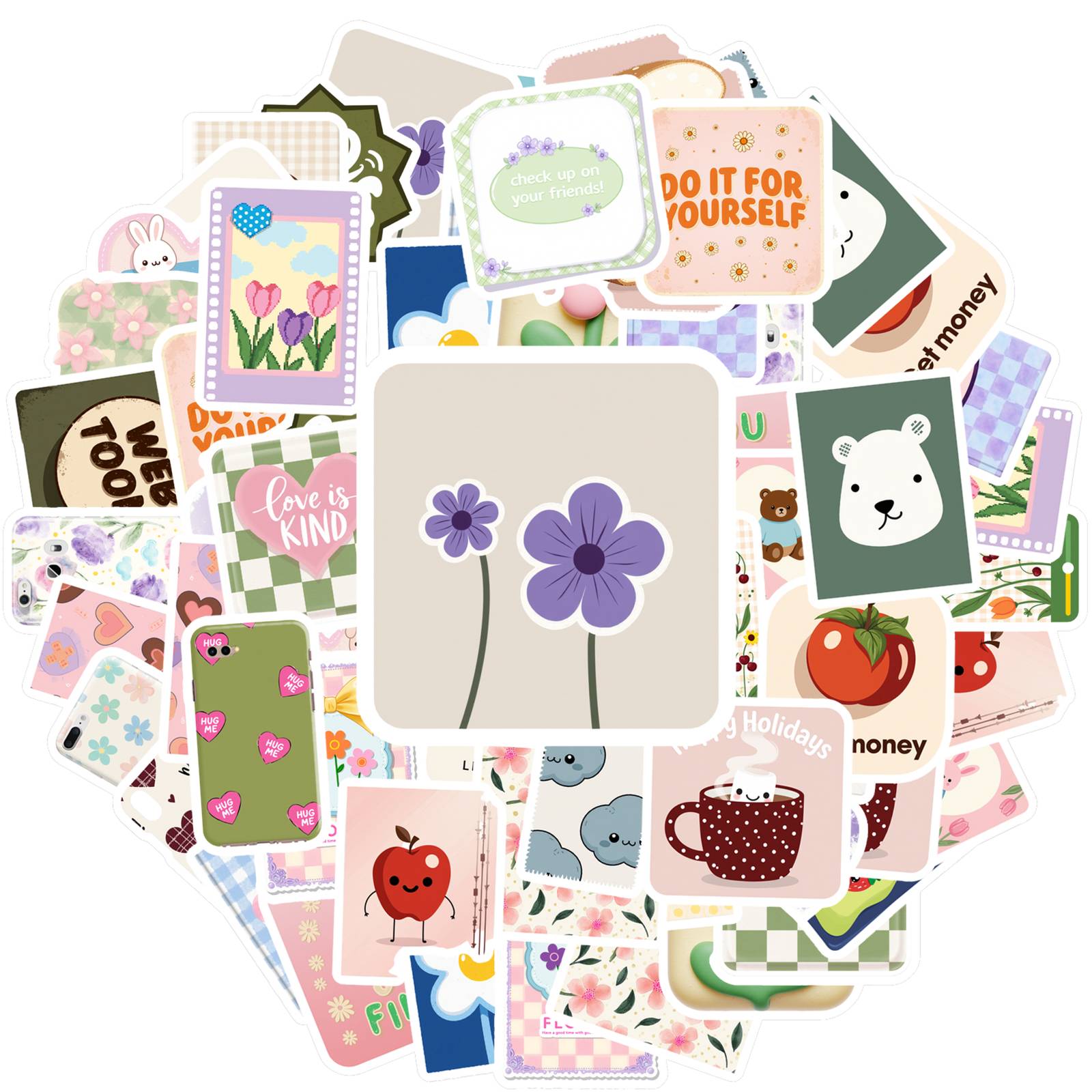 

35pcs Whimsical Food Stickers Cute Animals Stationery Stickers Stickers For Guitar Laptop Helmet Skateboard DIY Phone