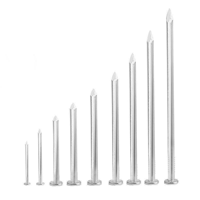 304 Stainless Steel Round Head Carpenter Nails - Available in 5/8, 1, 2, 3, 4, 5, and 6 inch sizes.