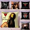BBon JJovi Rock Kussenhoes Pluche Stof Zacht Dubbelzijdig Bedrukt Bank Warm Winter Huis Cadeau Kussenhoes
