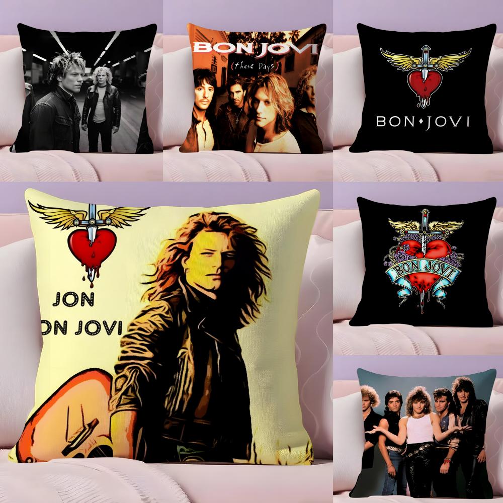 BBon JJovi Rock Kussenhoes Pluche Stof Zacht Dubbelzijdig Bedrukt Bank Warm Winter Huis Cadeau Kussenhoes
