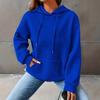 Europe and the United States New Wish Amazon Autumn and Winter Explosion Solid Color Hooded Drawstring Fashion Long Sleeve Women Sweater Loose
