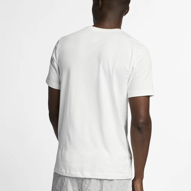 Nike Dri-Fit Running Quick-Dry Breathable Casual Short Sleeve T-Shirt Men Tops White AO0651-133