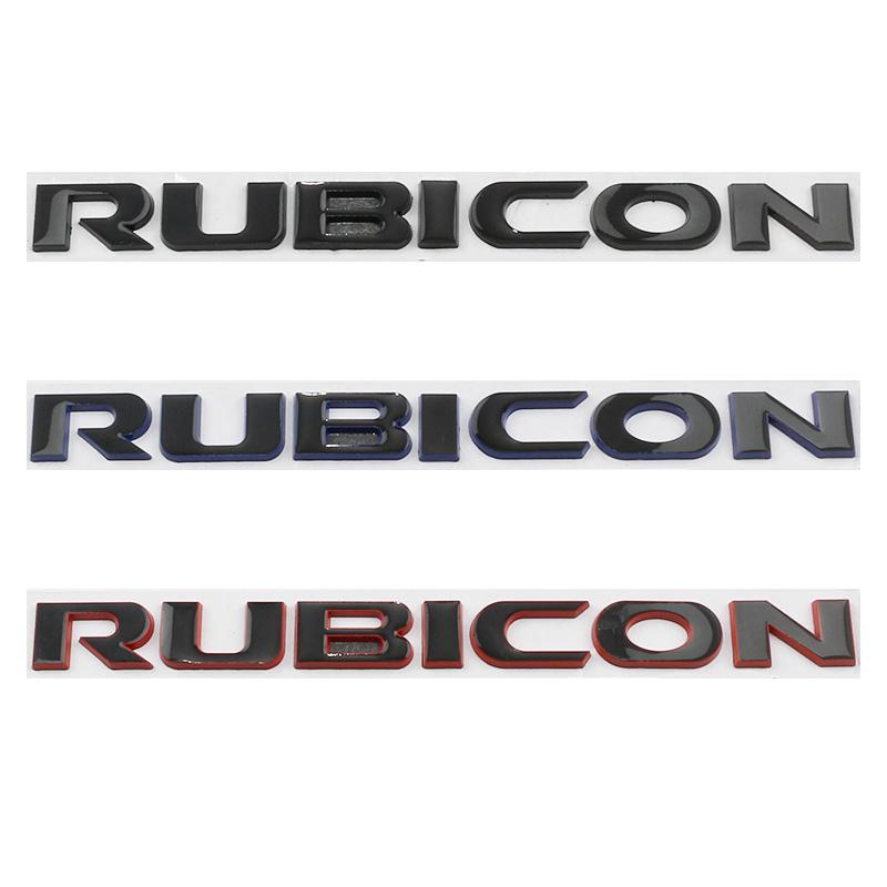 Car Metal Rubicon Trunk Fender Door Logo Badge Emblem Decals Sticker For Jeep Wrangler Unlimited TJ JK TJ YK JL XJ Accessories ALU1