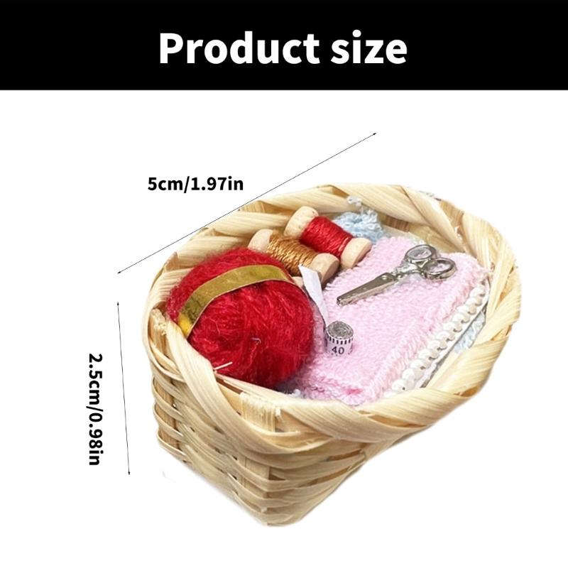 Fashionable Miniature Scene Laundry Storage Basket Set Realistic Dollhouses Home Accessory 1 12 Scale for Household