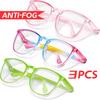 3PCS Anti Fog Safety Glasses Square Blue Light Blocking Glasses with Side Shields for School Daily Life