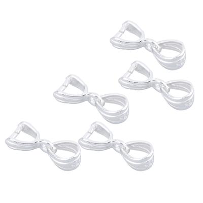 3pcs 925 sterling silver pinch clip bail clasps pendant charms connector diy