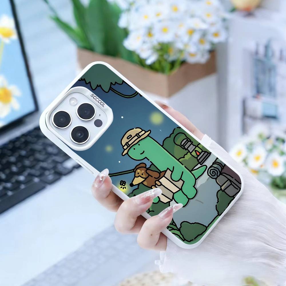 JOGUMAN Studio Dinosaurier Cut Handyhülle Für iPhone 17,16,15,14,13,12,Pro MAX Schwarz Matt Stoßfeste Hülle