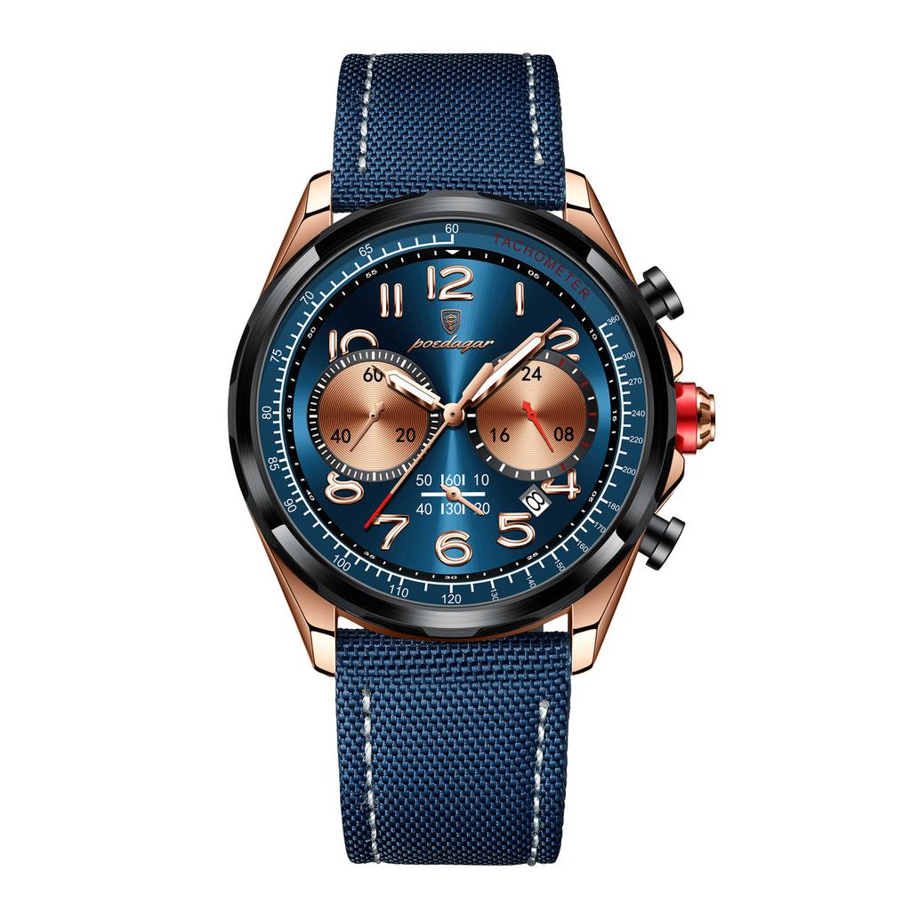 Luxury Watch Men Quartz Nylon Leather Strap Man Wristwatch Waterproof Luminous Chronograph Date Men's Watches