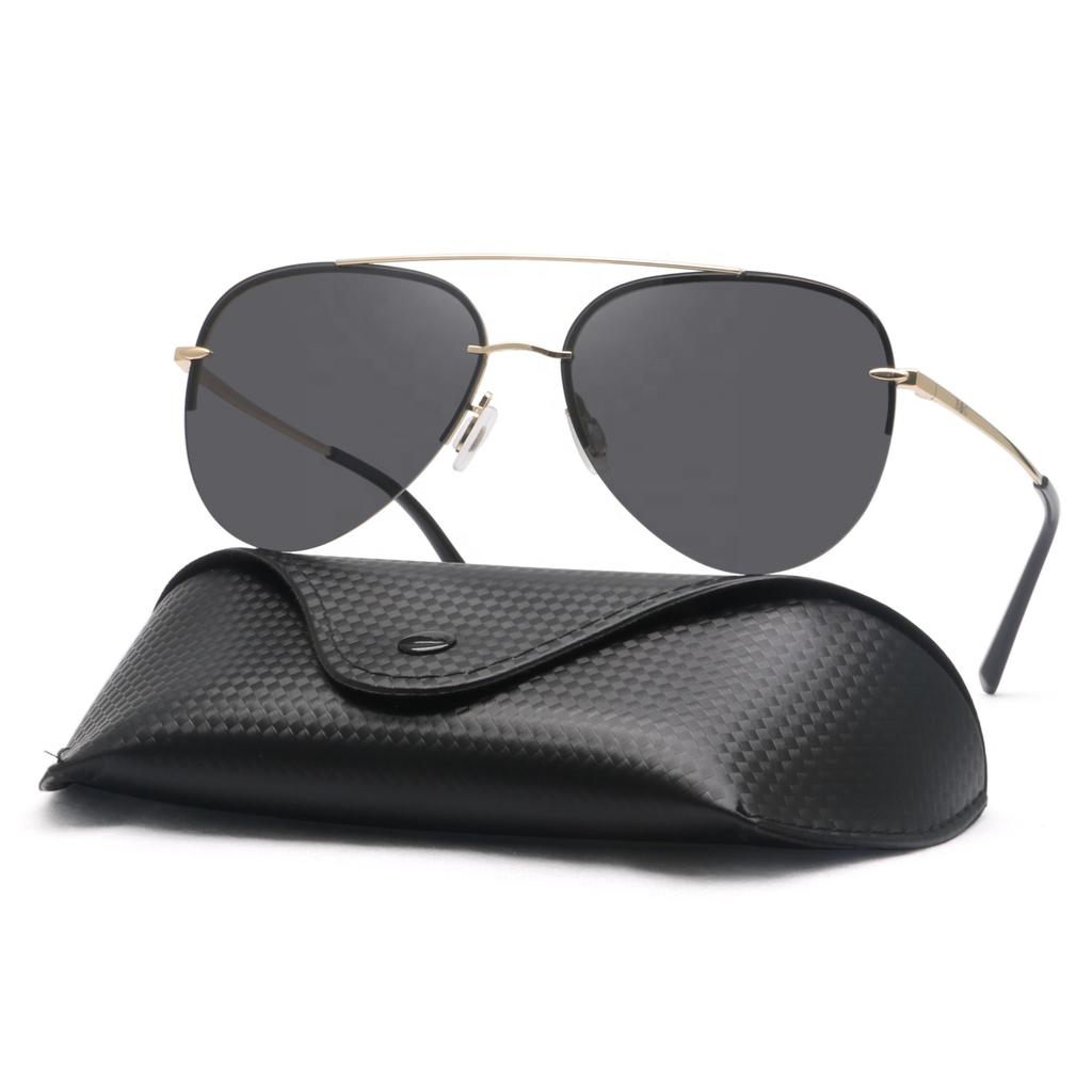 New Arrivals Pilot Sunglasses Men Polarized Metal Frame G15 Driving Double Bridge Sun Glasses