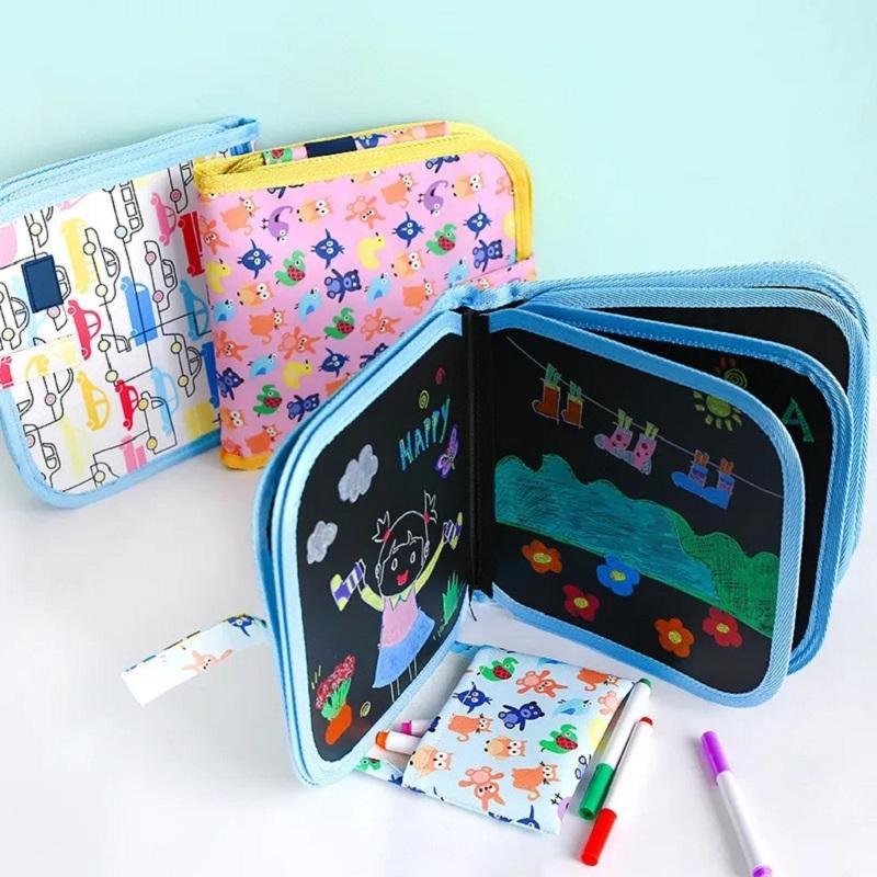 Kids Drawing Board Erasable Doodle Board Reusable Writing Painting Book Coloring Water Pen Cartoon Multifunctional Art Board Educational Toy