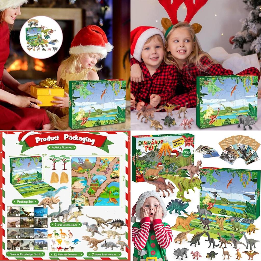 Box Dinosaur Advent 24 Days Christmas Countdown Calendar Toys Gift Ornament