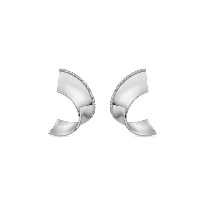 Boucles d'oreilles - Girea - Argent sterling 925 - Zirconiums cubiques brillants - Finition rhodiée