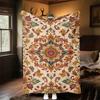 1PC floral patternOutdoor Flannel Blanket - Soft Plush Decor for Picnics, camping, Bedroom, Playroom, Office, or Lunch Break 1245A