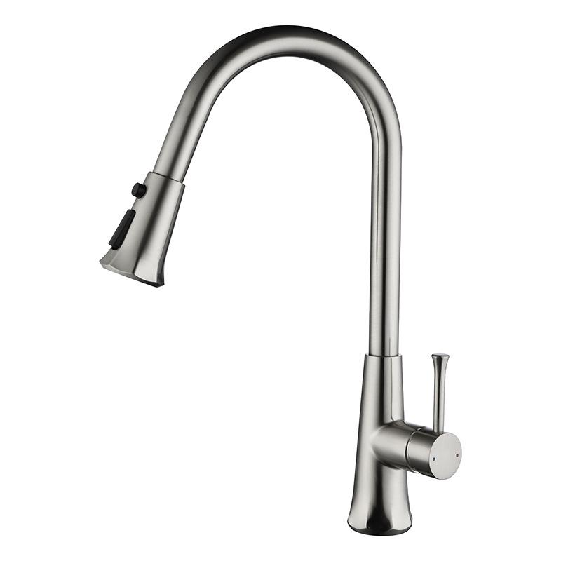 Tuqiu Pull Out Kitchen Faucets Black Single Handle  Kitchen Mixer Single Hole Rotating Water Mixer Tap Mixer Tap Kitchen Tap