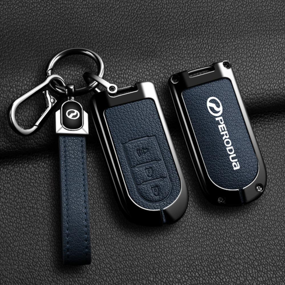 For PERODUA Toyota Car Key Cover Metal Shell Protector for Men Women with Remote Control