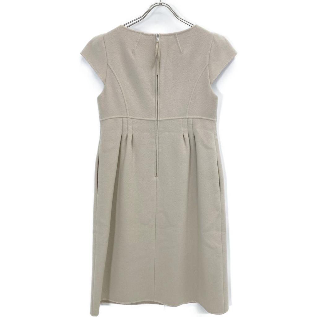FOXEY 24331 Beige Cashmerex Wool Sleeveless One-piece Dress 40 beigeUsed