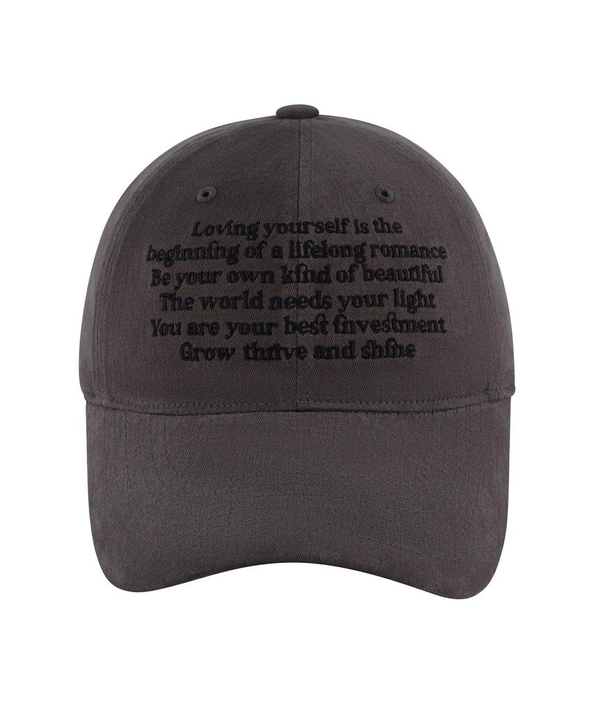 Hebeles Text Block Pitch Washed Ball Cap - Charcoal
