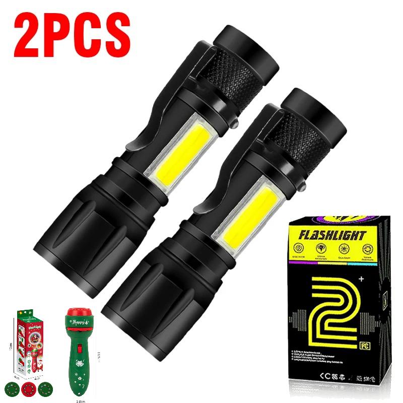 LED Strong Light Flashlight Rechargeable Multi Functional for Long Range Portable Outdoor Home Mini Flashlight Cap Clip Light