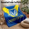 Warrington Wolves Custom Flannel Throw Blanket Print Your Name Text Soft Warm Blanket Holiday Present