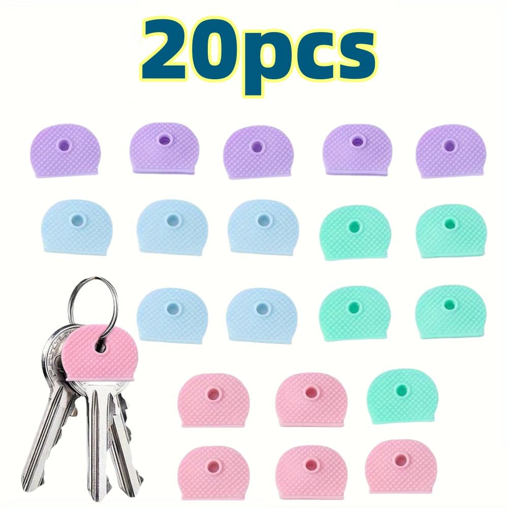 5-20PCS Multicolor Silicone Keys Cap Covers Color-Coded Keychain Tags Set Universal Protection Cover for Easy Identify Door Keys