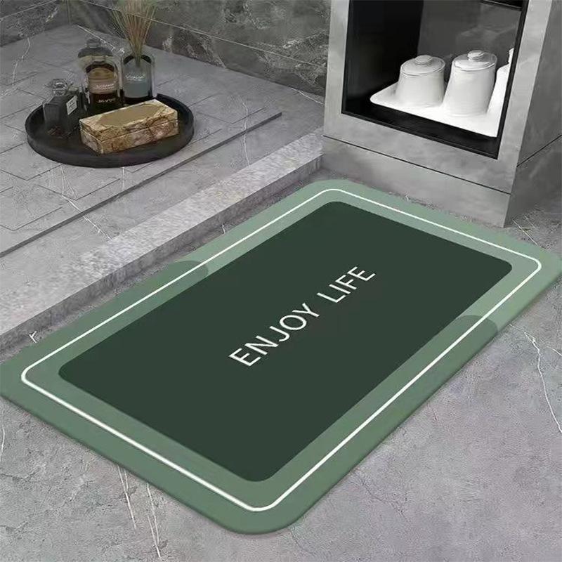 Bath Absorbent Floor Mat Diatom Mud Oval Square Soft Mat Toilet Foot Mat Non-slip Household Quick-drying Bath Mat