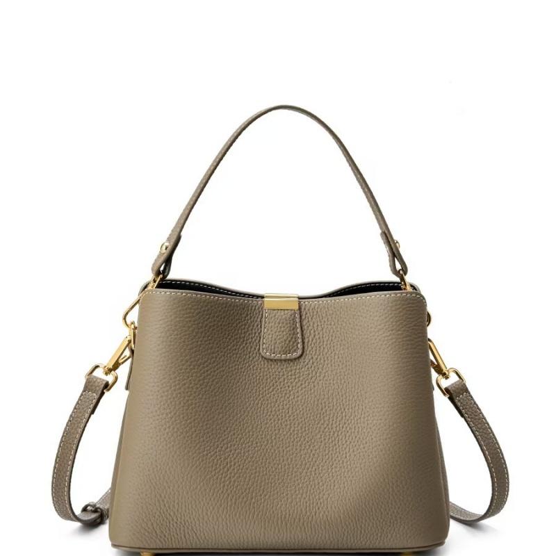 100% Echtes Rindsleder Eimer Tasche für Damen Luxus Designer Breiter Riemen Schulter Crossbody Handtasche