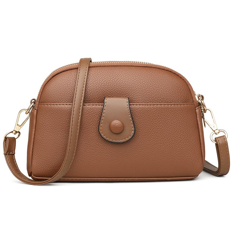 

Niche cowhide texture mobile phone bag messenger bag